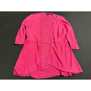 Eileen Fisher Women's Cardigan Pink Open Front Linen Lightweight Size MP